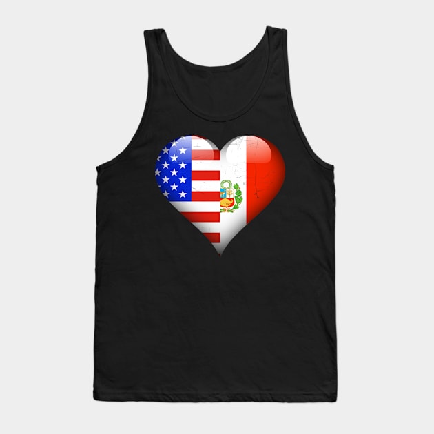 Half American Half Peruvian - Gift for Peruvian From Peru Tank Top by Country Flags